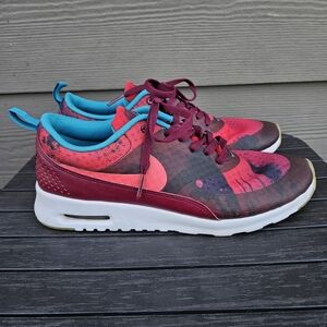 Nike Air Max Thea Print N7 Running Shoes Deep Garnet Red Sneakers Womens Size 9